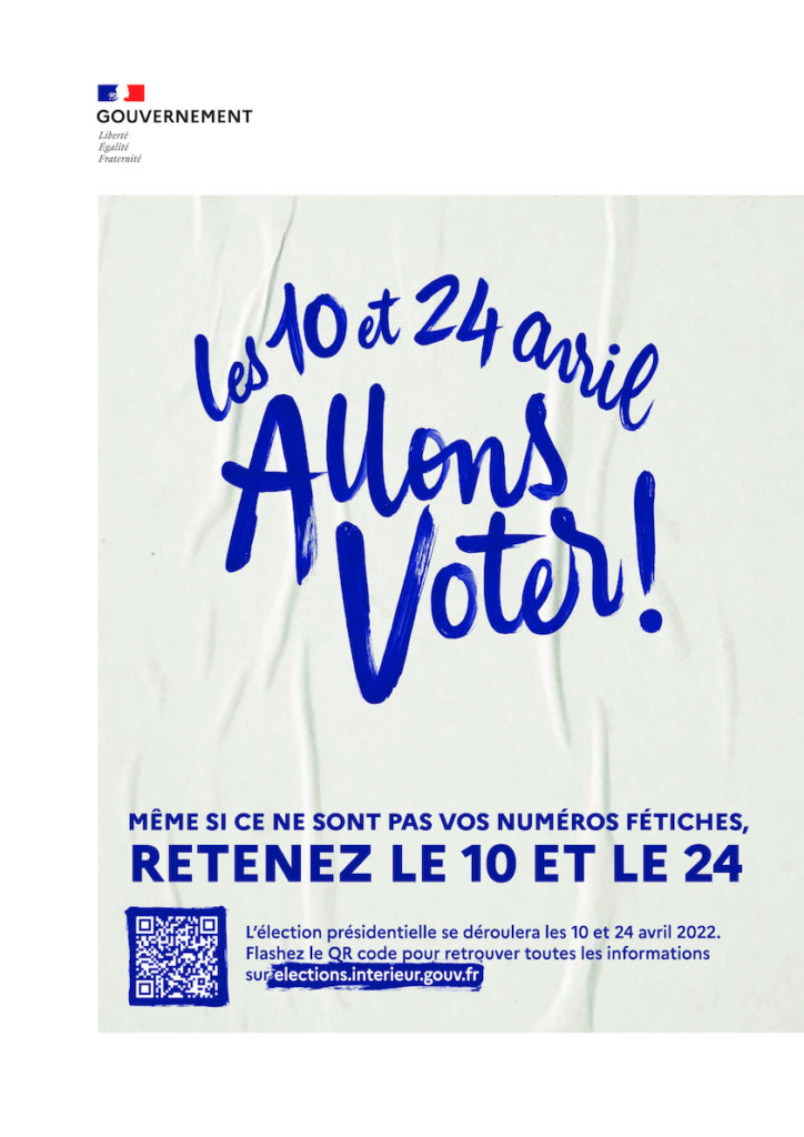 Affiche allons voter campagne de vote 2022 Outre-mer